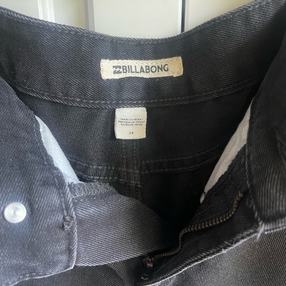 Billabong Tide Out Denim Short Raw Edge Hem and Side Lace Up Detail Black NWT - Picture 8 of 12